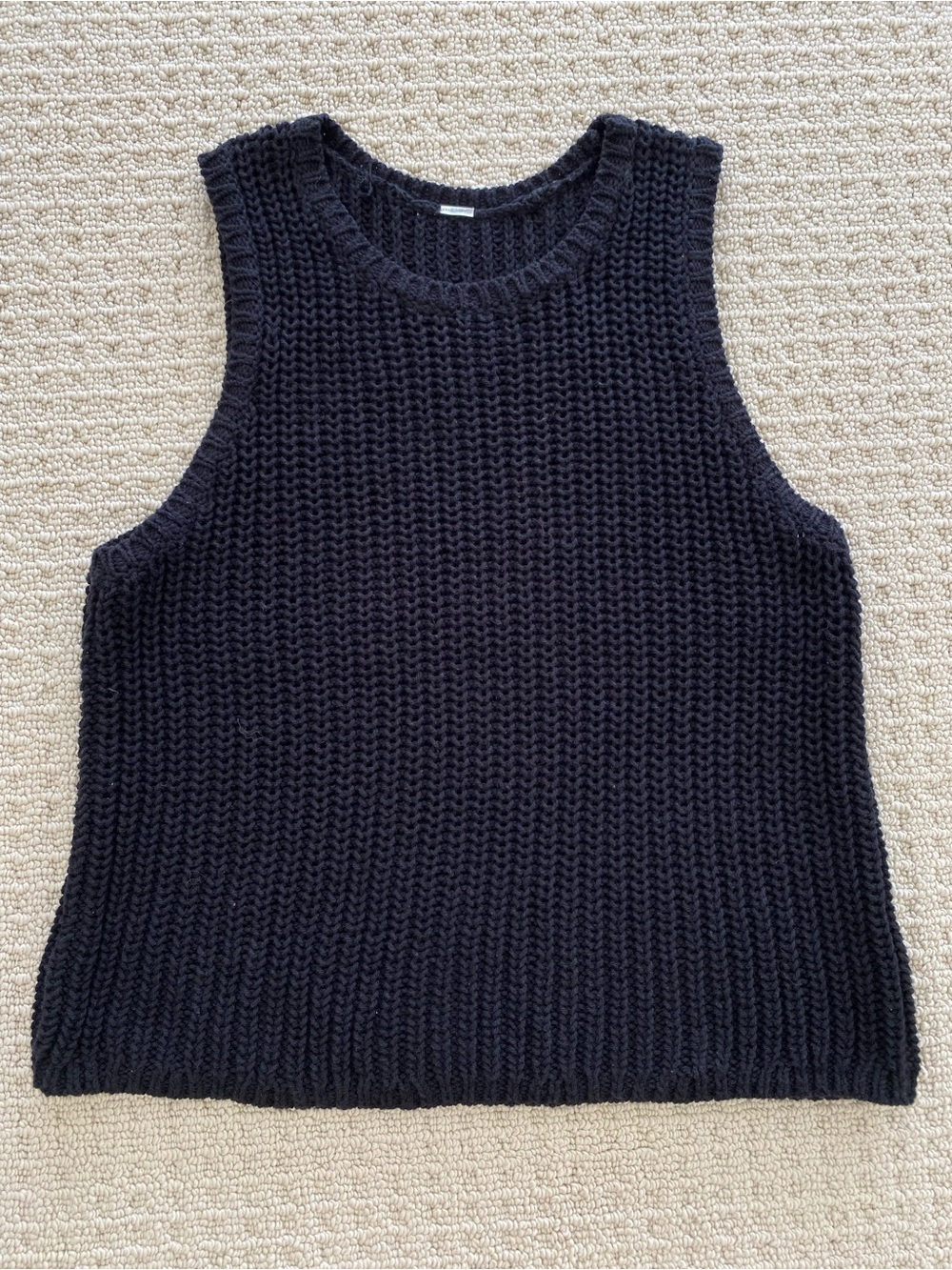 NWOT Old Navy Sweater Tank 100% Cotton Black Small Top